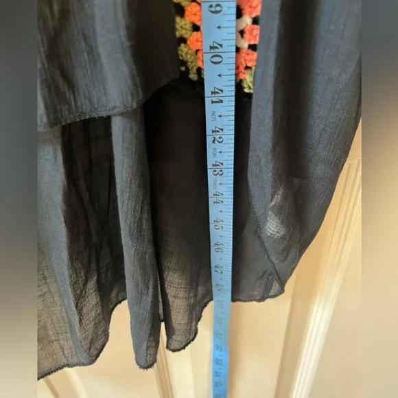 Chic Black Crochet Trim Swim Coverup - Picture 3 of 7